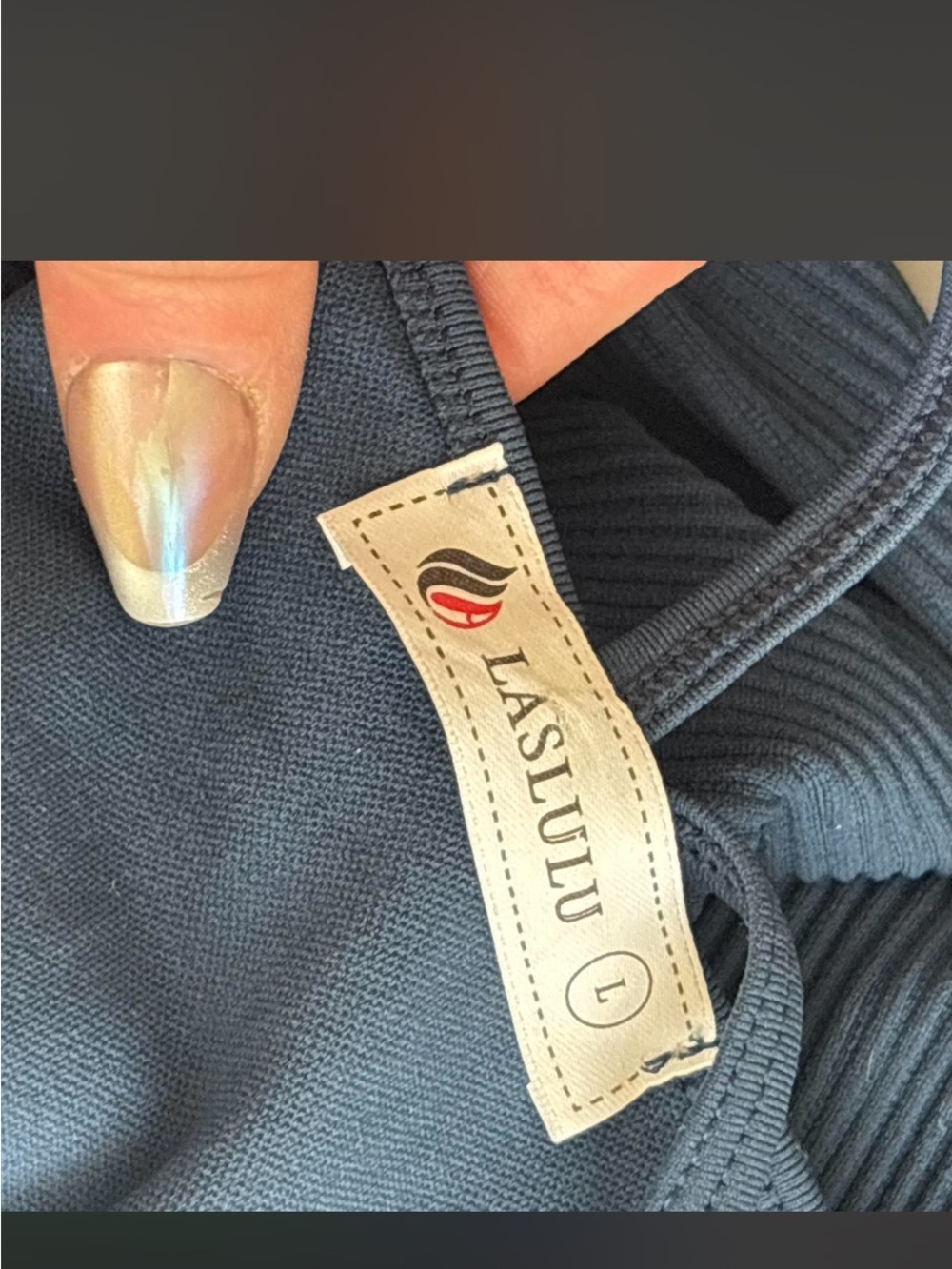 lululemon athletica Ribbed Navy Long-Sleeve Strappy Crop Top - Picture 5 of 5